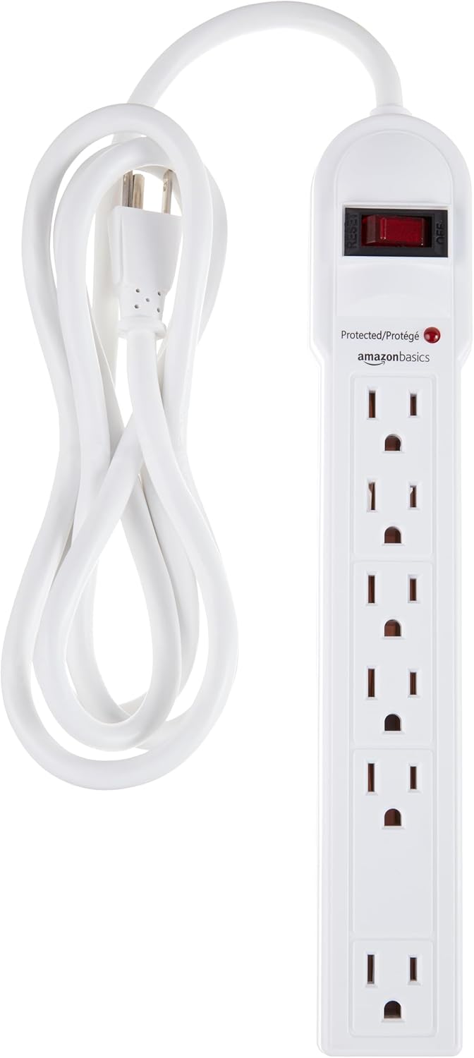 AmazonBasics 6 插座電涌保護器附 2 英尺